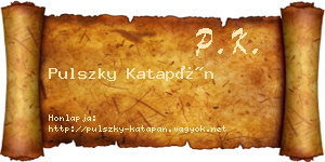 Pulszky Katapán névjegykártya